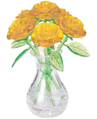 BePuzzled 3D Crystal Puzzle - Roses In A Vase Yellow