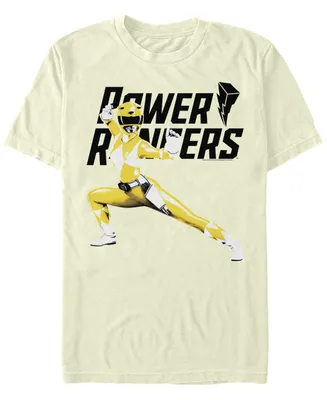 Men's Power Rangers Big Yellow Ranger Short Sleeve T-shirt
