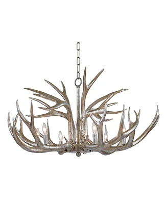 Regina Andrew Antler Ambered Leaf Chandelier - Silver