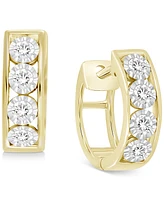 Men's Diamond Extra Small Huggie Hoop Earrings (1/4 ct. tw) in 10k Gold 12mm (Also in 10k White Gold)