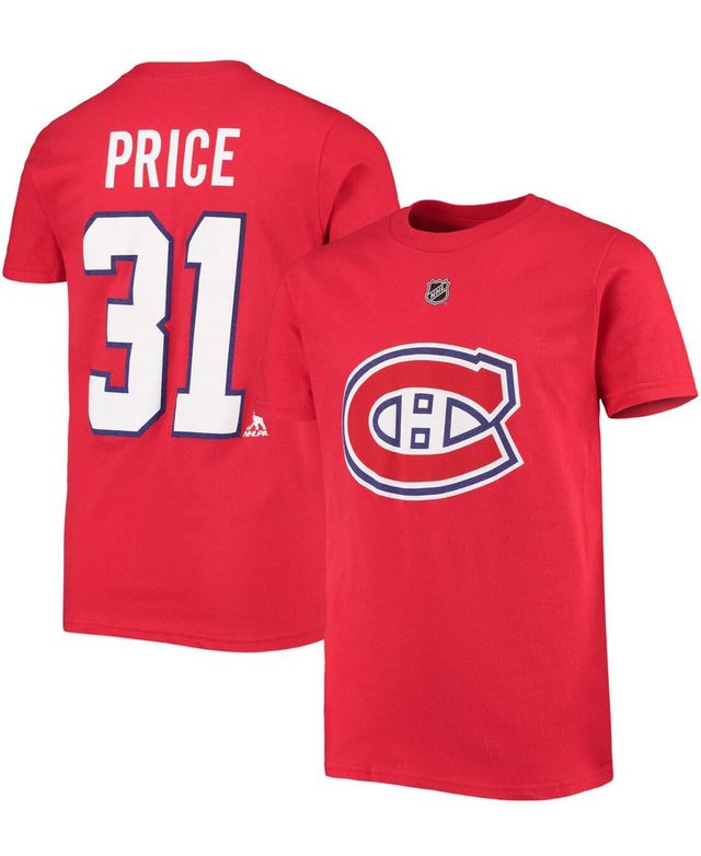 Big Boys Carey Price Red Montreal Canadiens Player Name and Number T-shirt