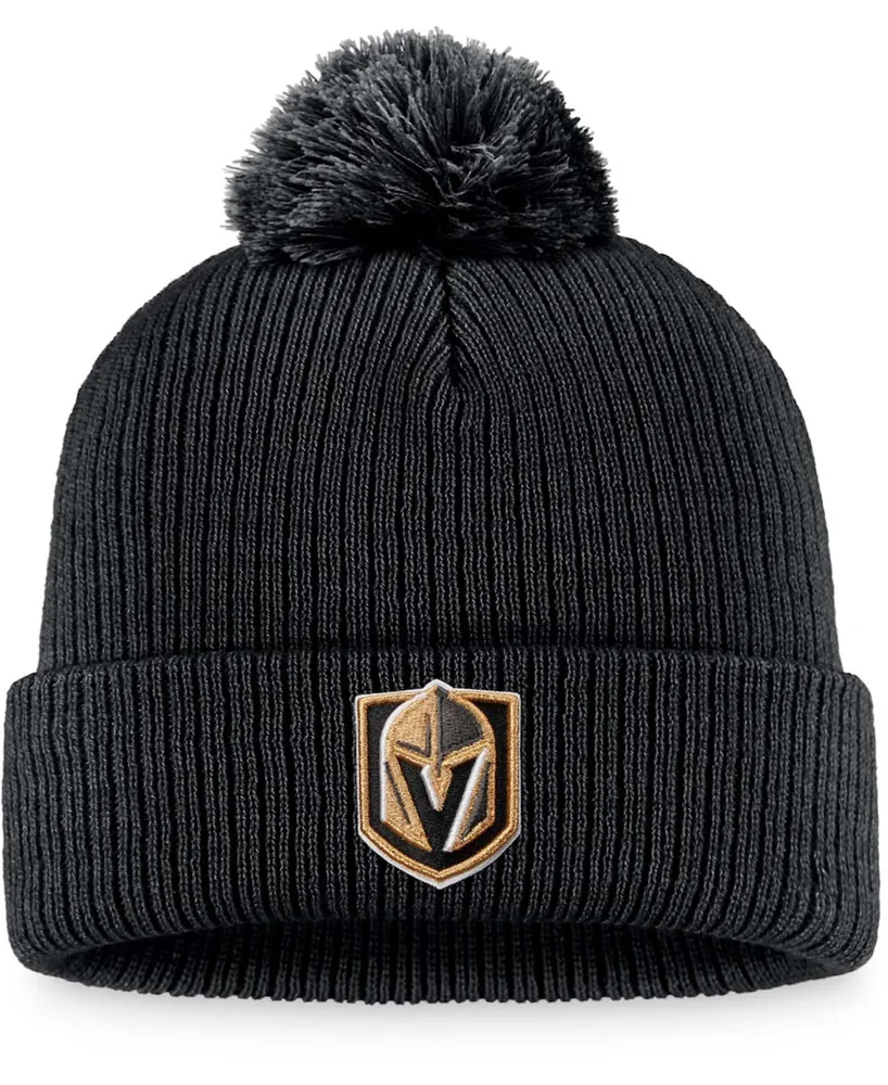 Men's Black Vegas Golden Knights Core Primary Logo Cuffed Knit Hat with Pom