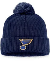 Men's Navy St. Louis Blues Core Primary Logo Cuffed Knit Hat with Pom