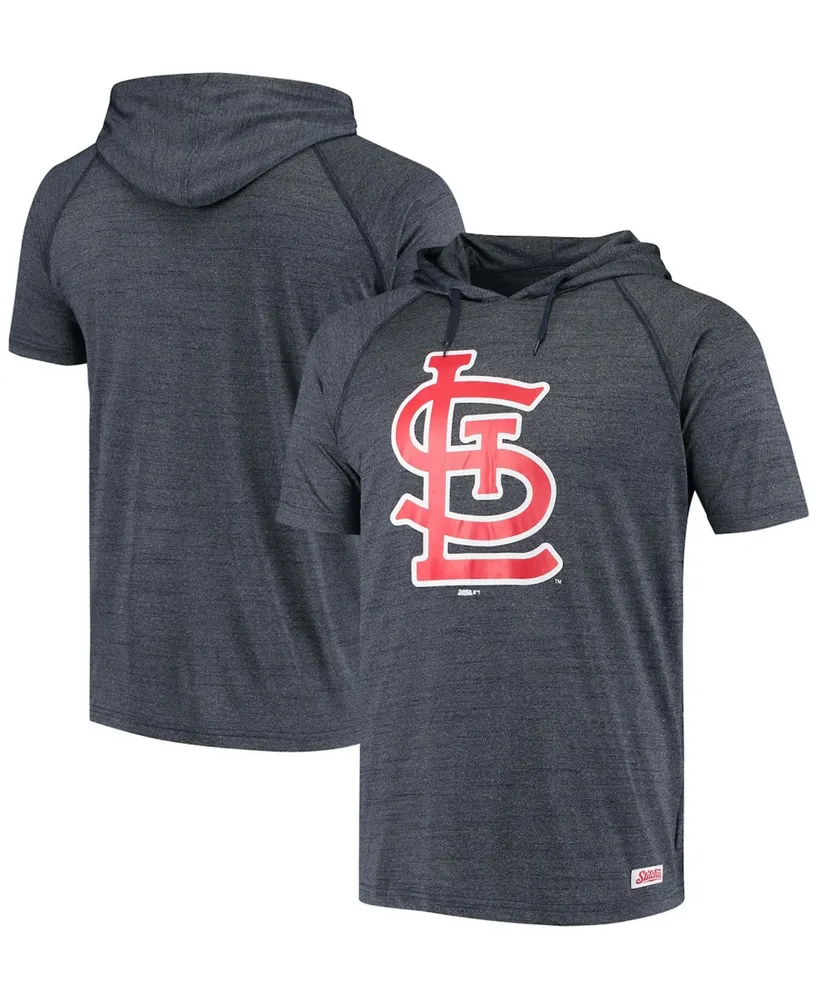 Youth Stitches Heather Red St. Louis Cardinals Raglan Short Sleeve Pullover Hoodie