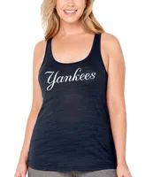 Women's Plus Navy New York Yankees Swing For The Fences Racerback Tank Top