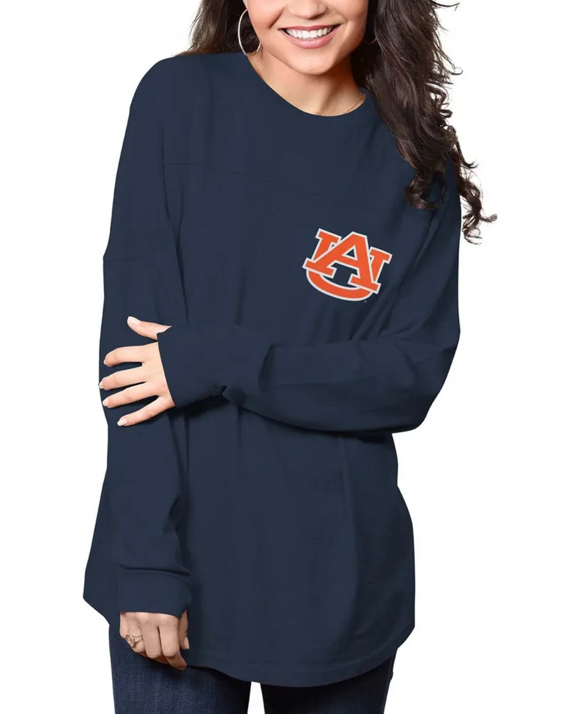 Women's Navy Auburn Tigers The Big Shirt Oversized Long Sleeve T-shirt