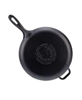 Victoria 12" Comal with Long Handle and Helper Handle, Seasoned