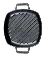 Victoria 10in Square Grill Pan with Double Loop Handles, Seasoned
