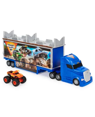 Monster Jam, Official 2-in-1 Transforming Hauler Playset with Exclusive 1:64 Scale El Toro Loco Die-Cast Monster Truck Toy - Multi