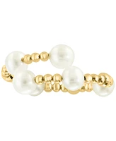 Effy Cultured Freshwater Pearl (4-1/2mm) Beaded Coil Ring in 14k Gold