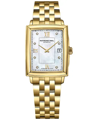 Raymond Weil Women's Swiss Toccata Diamond Accent Gold Pvd Stainless Steel Bracelet Watch 25x34mm