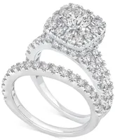 Diamond Halo Bridal Set (2-3/4 ct. t.w.) in 14k White Gold