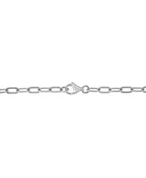 Effy Diamond Oval Link Paperclip 18" Chain Necklace (1/8 ct. t.w.) in Sterling Silver