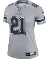 Women's Ezekiel Elliott Gray Dallas Cowboys Inverted Legend Jersey