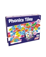 Junior Learning Rainbow Phonics Tiles with Built-in Magnetic Board Educational Learning Set, 106 Pieces