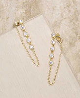 Ettika Crystal Gold-Plated Chain Dangle Earrings