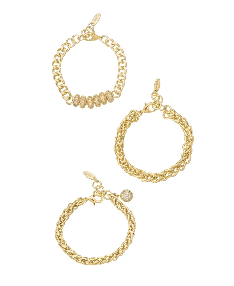 Ettika Gold-Plated Chain Stacking Bracelet Set of 3 - Gold