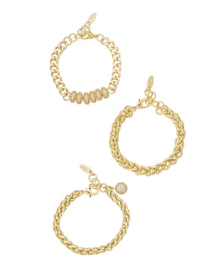 Ettika Gold-Plated Chain Stacking Bracelet Set of 3 - Gold