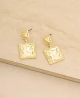 Ettika Double Square Statement Earrings - Gold