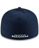 Men's Navy Seattle Seahawks Omaha Low Profile 59FIFTY Structured Hat