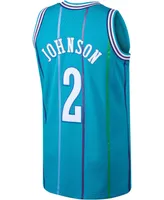 Men's Larry Johnson Teal Charlotte Hornets 1992-93 Hardwood Classics Swingman Jersey