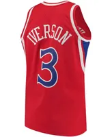 Men's Allen Iverson Red Philadelphia 76Ers 1996-97 Hardwood Classics Swingman Jersey