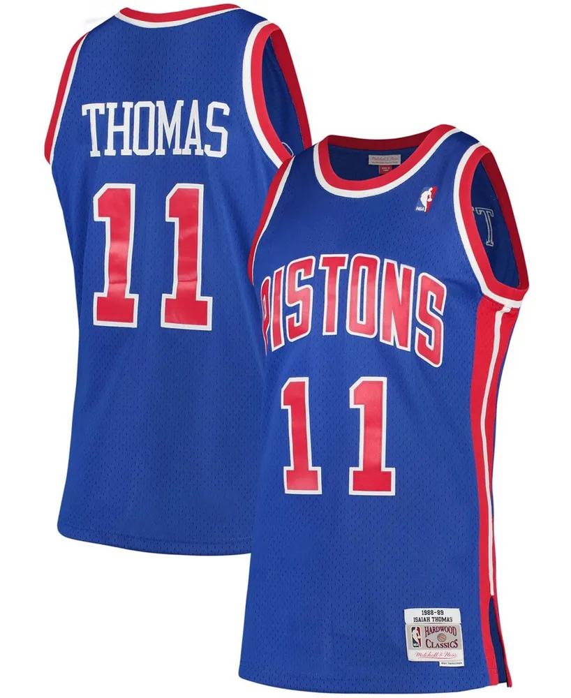 Men's Isiah Thomas Blue Detroit Pistons 1988-89 Hardwood Classics Swingman Jersey