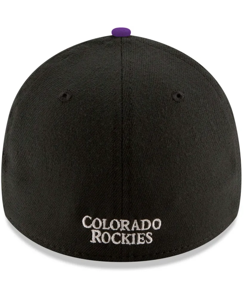 Men's Black Colorado Rockies Game Team Classic 39THIRTY Flex Hat