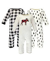 Hudson Baby Boys Cotton Coveralls, Train, 3-6 Months