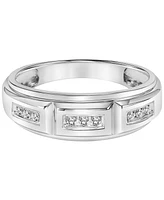 Men's Diamond Wedding Band (1/4 ct. t.w.) in 10K White Gold