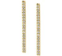 Effy Diamond Linear Drop Earrings (1/10 ct. t.w.) Sterling Silver or 14k Gold-Plated