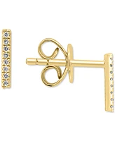 Effy Diamond Bar Stud Earrings (1/20 ct. t.w.) Sterling Silver or 14k Gold-Plated