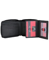 Men's Monterrey Collection Zippered Bifold Wallet with Removable Pass Case