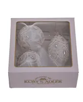 Kurt Adler 3.1" Glass Ball Finial and Onion 3 Piece Set