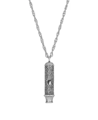 2028 Whistle Pendant Necklace - Silver