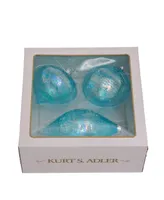 Kurt Adler 80 Mm Finial, Onion and Ball Glass Ornaments 3 Piece Set