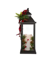 Kurt Adler 16.5" Battery-Operated Decorative Lantern with Candle