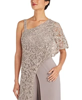 R & M Richards One-Shoulder Lace Jumpsuit