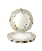 Laura Ashley Heritage Collectables Cobblestone Pinstripe Irregular Plates in Gift Box, Set of 4