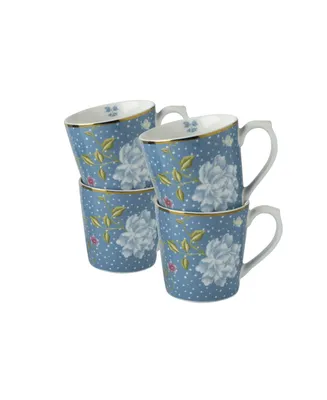Laura Ashley Heritage Collectables 17 Oz Seaspray Uni Mugs in Gift Box, Set of 4