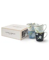 Laura Ashley Heritage Collectables 17 Oz Mixed Designs Mugs in Gift Box, Set of 4