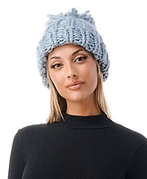 Marcus Adler Women's Luxe Chunky Knit Pom Cuffed Beanie