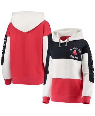 Women's Navy and Red Boston Sox Rugby Pullover Hoodie