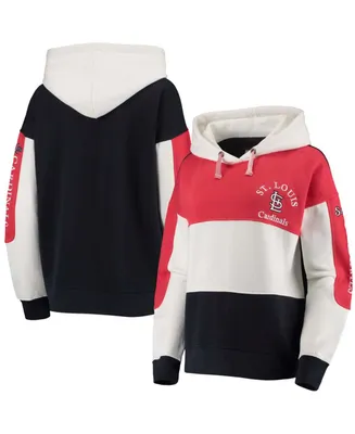 Women's Red and Navy St. Louis Cardinals Rugby Pullover Hoodie