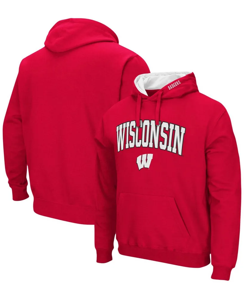 Men's Red Wisconsin Badgers Arch Logo 3.0 Pullover Hoodie