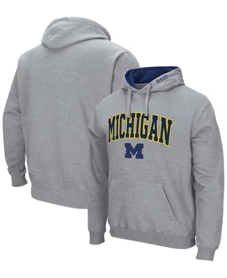 Men's Heathered Gray Michigan Wolverines Arch Logo 3.0 Pullover Hoodie