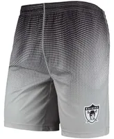 Men's Black and Silver Las Vegas Raiders Historic Logo Pixel Gradient Training Shorts