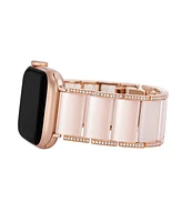 Anne Klein Women's Blush Ceramic with Premium Crystals Bracelet designed for Apple Watch 42mm (Series 10) & 38/40/41mm