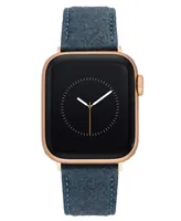 Anne Klein Women's Navy Pineapple Leather Band Compatible with 38/40/41mm Apple Watch