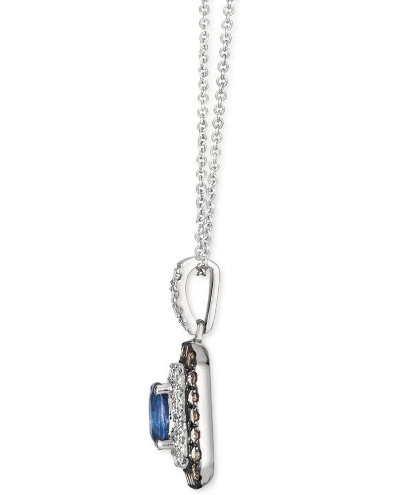 Le Vian Blueberry Sapphire (3/8 ct. t.w.) & Diamond (1/2 ct. t.w.) 18" Pendant Necklace in 14k White Gold